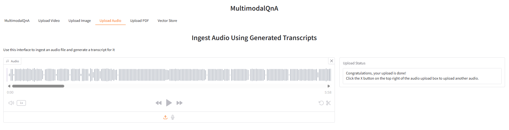 MultimodalQnA-audio-ingestion-screenshot